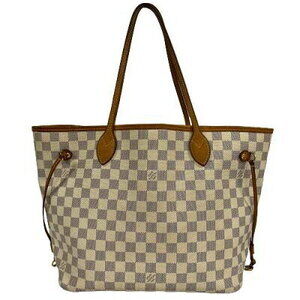 Louis Vuitton Neverfull Damier Azur White Tote Bag Beige Handbag B